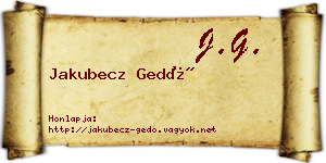 Jakubecz Gedő névjegykártya